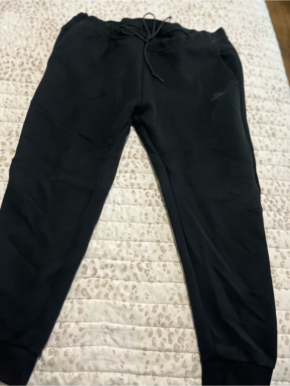 Men Nike Tech Black on Black Jogger Sweatpants - Comfortable Everyday Bottoms